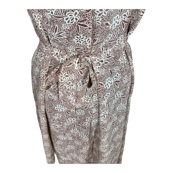 Modest Cream Floral Print Handmade Dress size S - Picture 4 of 7